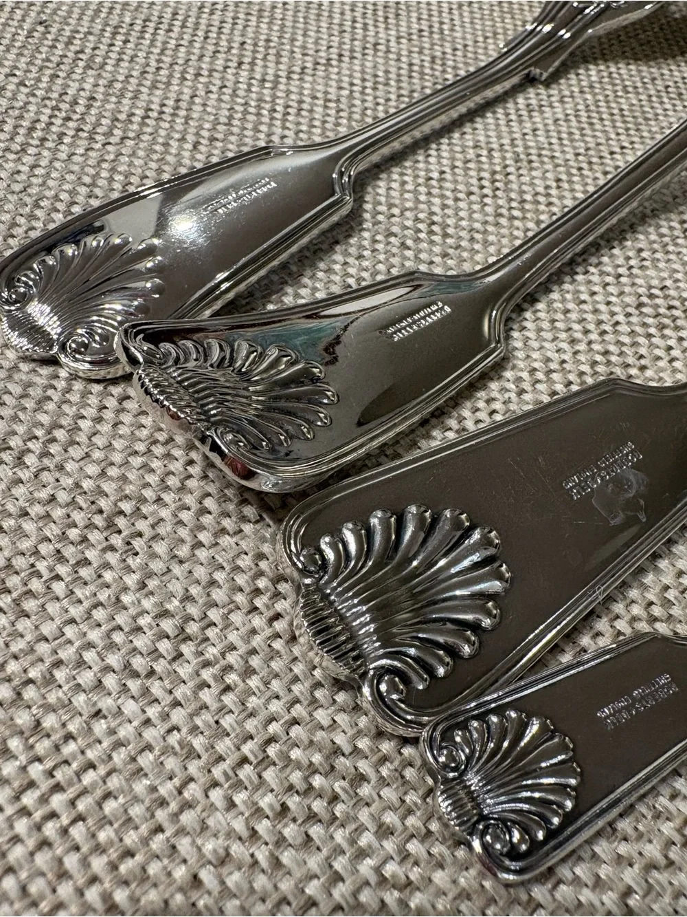 Vintage Roberts & Belk Sheffield England Shell Motif Serving Set 4 Pc